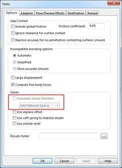 SOLIDWORKS Simulation Intel Network Sparse